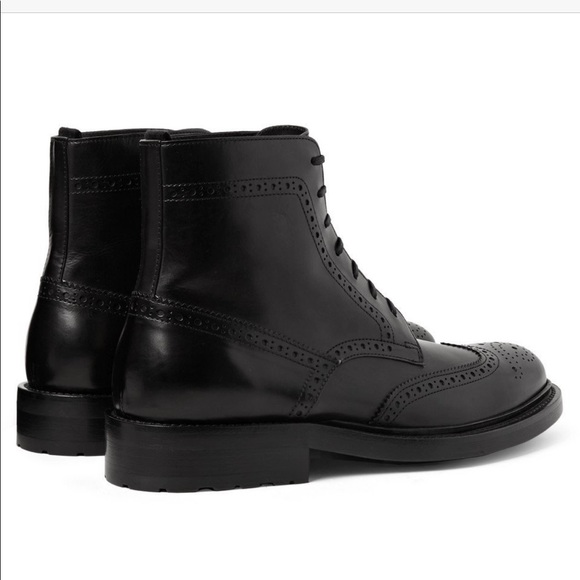 🎉HP🎉 NWT Saint Laurent Paris Black Leather Army/Combat Boots size 42 - Picture 5 of 17